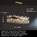 Luxury Crystal Chandelier Pendant Light – Oval Stainless Steel and K9 Crystal, Adjustable LED Lighting for Dining Room, Living Room, and Home Bar