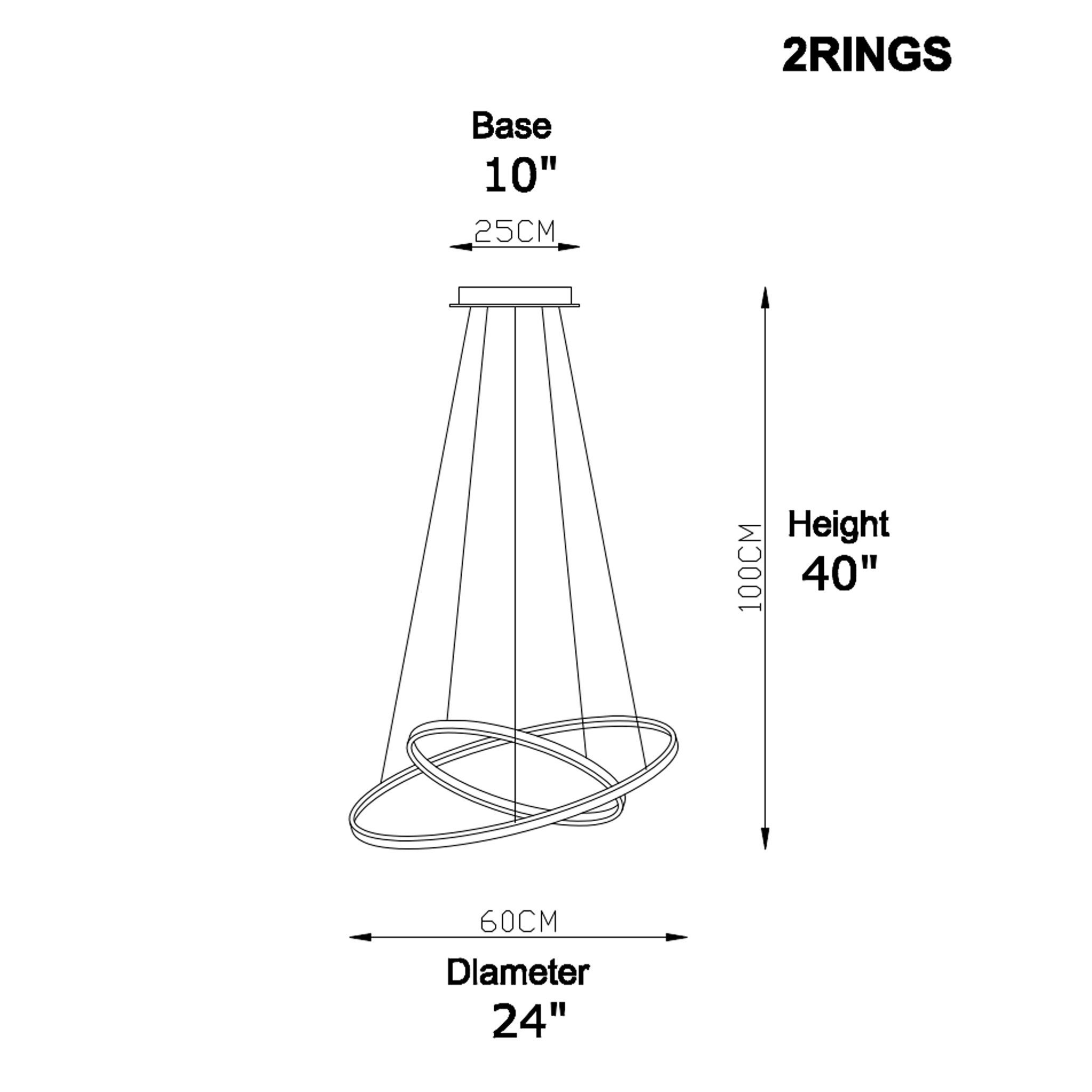 Metallic Gold Ring Chandelier - Warm White 3000K Adjustable Modern Hanging Light