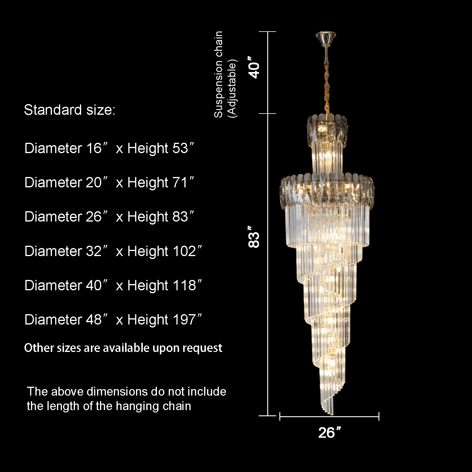 Modern Spiral Crystal Staircase Chandelier – Custom Luxury Lighting for High Ceilings
