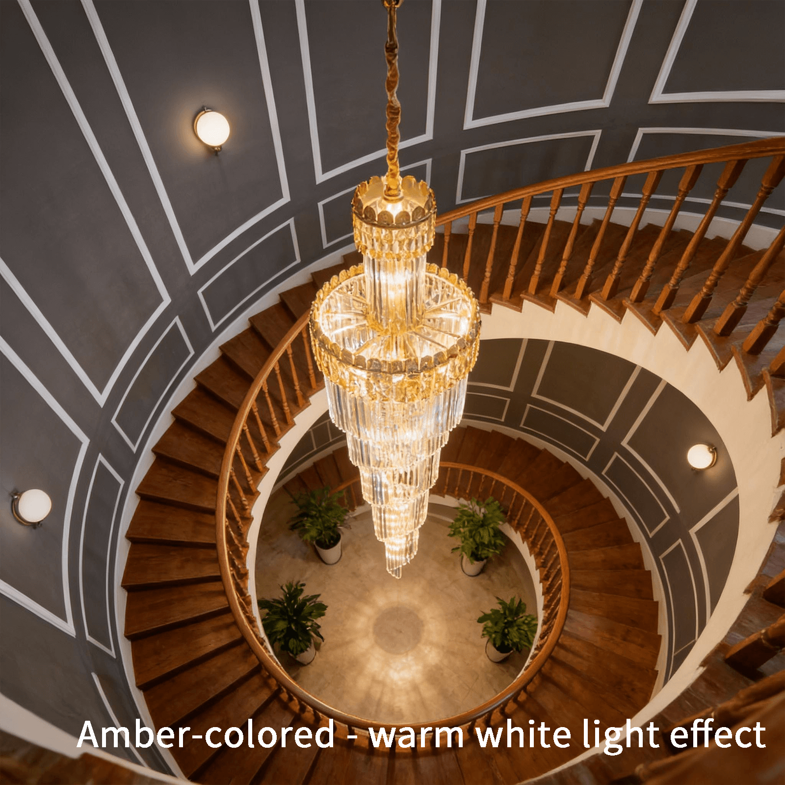 Modern Spiral Crystal Staircase Chandelier – Custom Luxury Lighting for High Ceilings